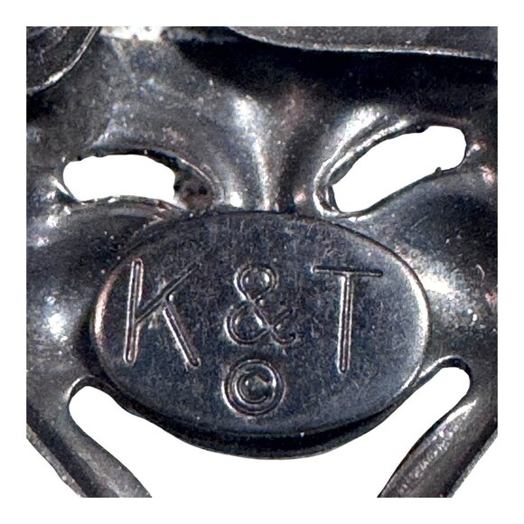Vintage K & T Theater Mask Brooch Pin Comedy Tragedy Face Masks Drama Gift - Picture 3 of 6